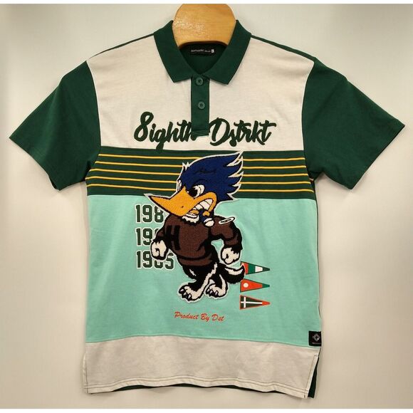 8IGHTH / DSTRKT Urban Wear Colorblock Polo Size Large Duck Unique Vintage Rare - Picture 6 of 11